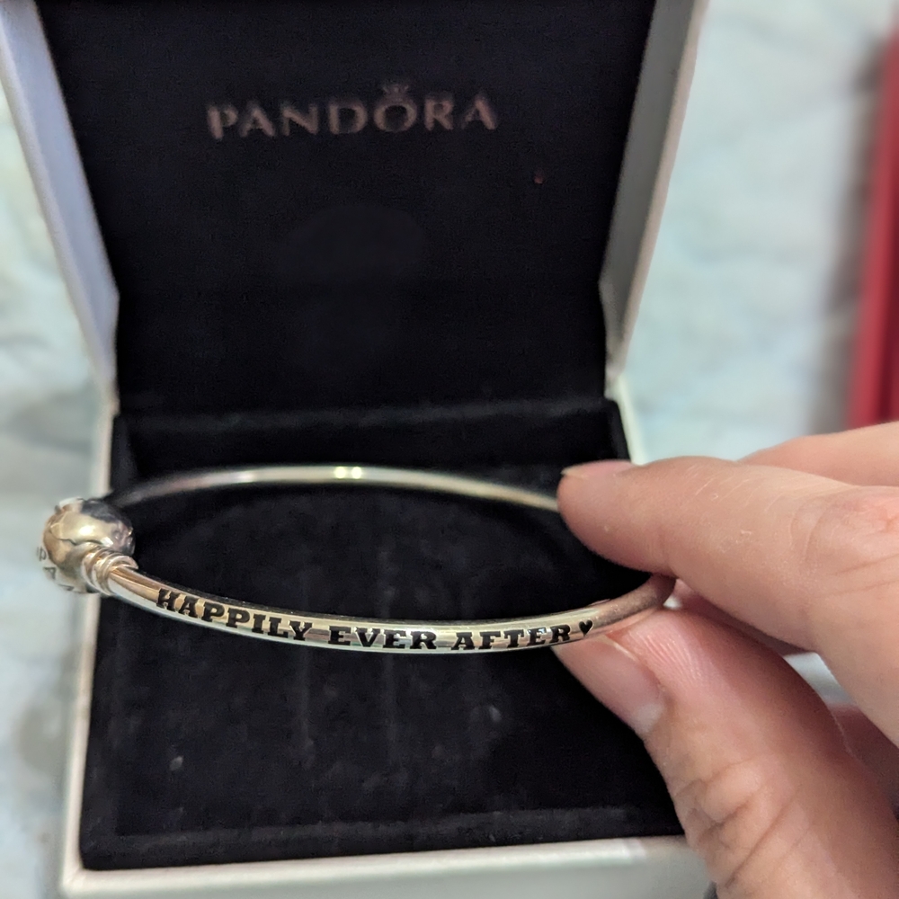 Pandora Silver Bracelet with Happily Ever After Inscription